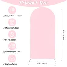 1pc Spandex Wedding Arch Cover, 2-Sided Fitted Round Top Chiara Backdrop Stand Covers For Wedding Birthday Party Shower Banquet Arch Decoration - Hồng - Xem 5