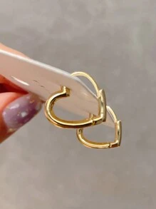 1 Pair Teen Fashion Heart Stud Earrings For Girls Gifts For Daily Decoration For Party Jewelry Birthday Gift