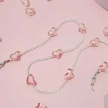 1pc Random Pink Heart Shaped Eyeglass Chain For Kids, Sweet Sunglass Strap - Multicolor - View 5