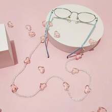 1pc Random Pink Heart Shaped Eyeglass Chain For Kids, Sweet Sunglass Strap - Multicolor - View 3