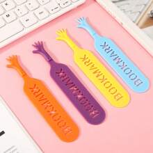 4pcs Creative 3d Funny Hand Shaped Bookmark For Students, Reading Lovers - Multicolor - View 8