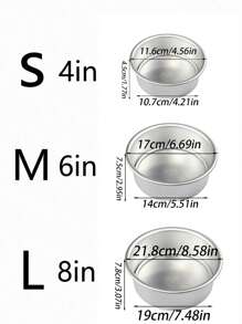 1pc Detachable Halloween Celebration 4"/ 5"/ 6"/ 7"/ 8"/ 9"/ 10"/ 12"/ 14" Round Anodized Removable Bottom Cake Pan, Aluminum Alloy Baking Mold For Sponge Cake - Silver - View 10