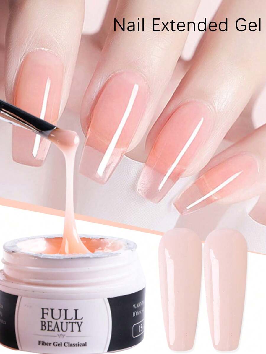 15毫升粉色丙烯酸uv延伸指甲凝膠,修復破損指甲建造指甲美甲產品 - 淺粉色 - 查看 1