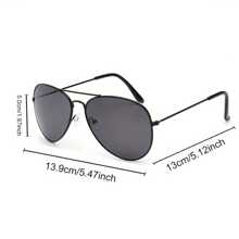 1 Pc Top Bar Aviator Fashion Glasses For Women Men Drivers Mirrored For Driving Summer Beach Travel - Gold - View 6