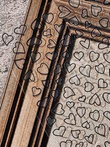 1pc Hollow Heart-Shaped Nail Sticker, Cute Black Self-Adhesive Nail Art Decal