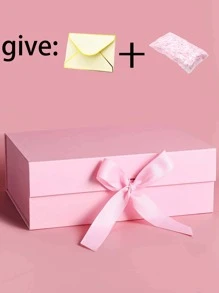 1pc Folding Gift Box, Gift Packaging Box, Suitable For Saudi National Day, Universal Festival Gift Box For Family And Friends, - Pink - View 2