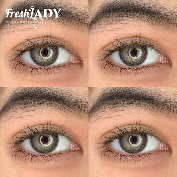 FRESH LADY Lentes De Contacto De Colores Freshlady Icy Volcano Desechables Para 1 Año Lentes de contacto - Gris - Añade 3