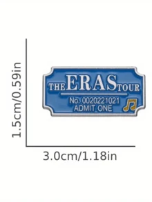 Broche de Metal de Ticket Boleto Concierto Eras TS Azul Insignia Pin Creativo - Azul - Ver 4