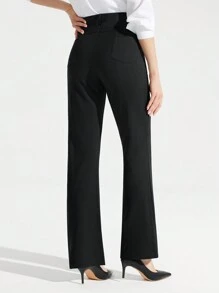 女款喇叭褲裙29英寸,休閒工作彈性長褲女裝瑜伽辦公室長褲4個口袋