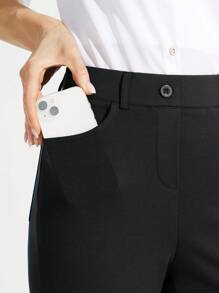 女款喇叭褲裙29英寸,休閒工作彈性長褲女裝瑜伽辦公室長褲4個口袋