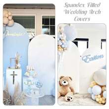 1pc Spandex Wedding Arch Cover, 2-Sided Fitted Round Top Chiara Backdrop Stand Covers For Wedding Birthday Party Shower Banquet Arch Decoration