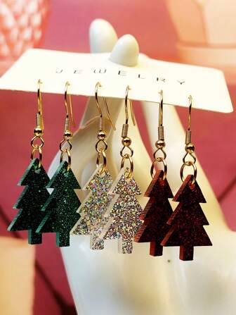 3 pares de pendientes de acrílico, accesorios de pendientes versátiles de moda para el Día de San Valentín, mamá, madre, Día de la Madre, regalo