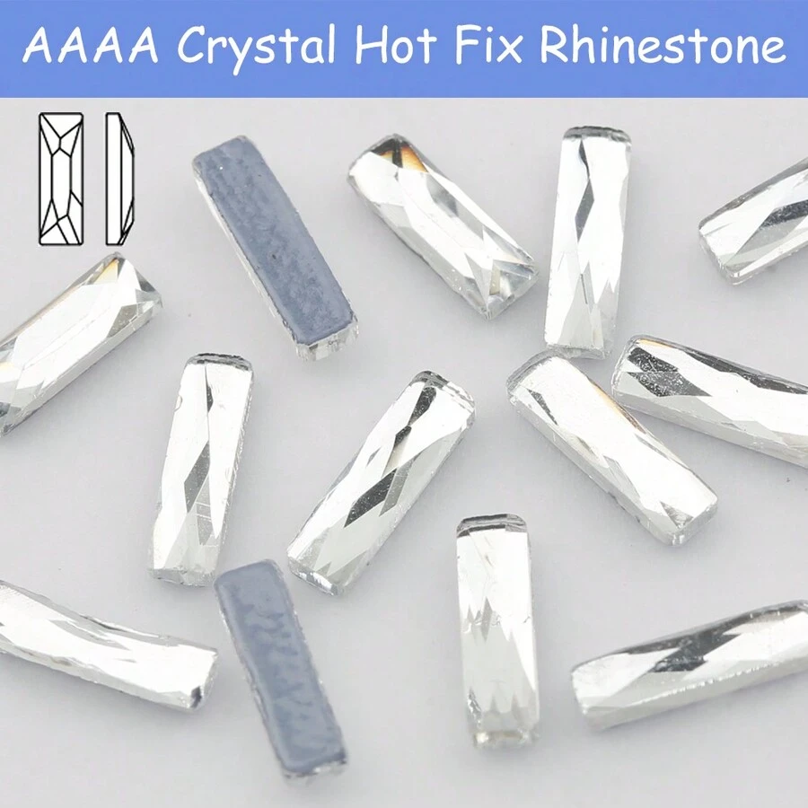 worthofirst 50-100 Piezas De Cristal Rectangular De Diamantes De Imitación - Blanco - Ver 1