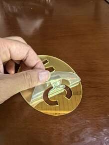 1 Chữ Cái Thiết Kế Gương Dán Tường Vàng PMMA Nhà Có Thể Tháo Rời Nhà Vệ Sinh Ký - Vàng - Xem 6