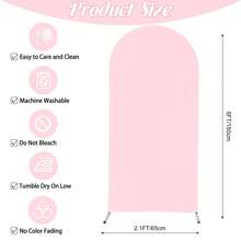1pc Spandex Wedding Arch Cover, 2-Sided Fitted Round Top Chiara Backdrop Stand Covers For Wedding Birthday Party Shower Banquet Arch Decoration - Hồng - Xem 3