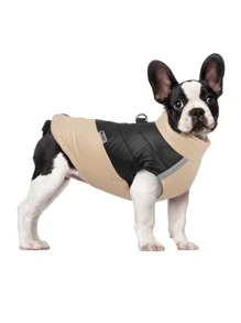 1pc Khaki New Style Pet Vest, Waterproof And Warm Dog Clothes, Reflective And Comfortable Pet Jacket For Winter - Khaki - View 1