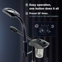 Professional Facial Steamer, 2 In 1 Ozone Facial Steamer On Wheels With 3X Magnifying Lamp, Time Preset Function Design For Face Sauna Spa And Personal Care Use At Home Or Salon, Gift For Women, Mom, Her, Lover - màu đen - Xem 2