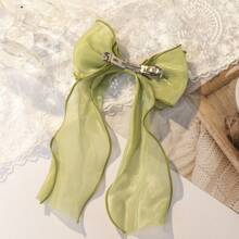 蕾絲網蝴蝶結大尺寸髮夾，可愛女孩髮飾