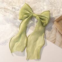 蕾絲網蝴蝶結大尺寸髮夾，可愛女孩髮飾