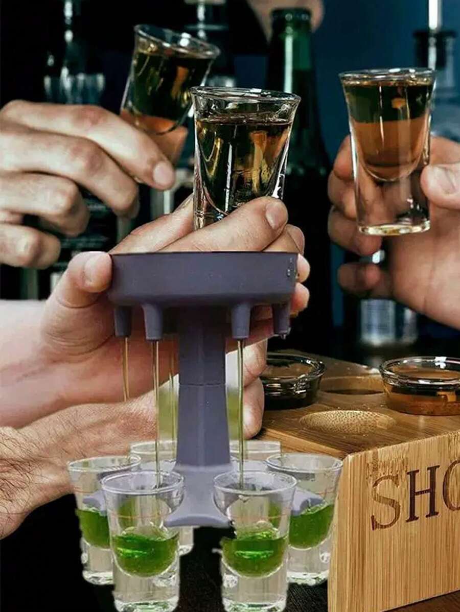 1pc Beverage Dispenser For Wine, And Liquor With 6 Dispensers And