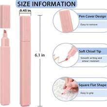 米色荧光笔套装,包括12种颜色和笔,可爱的中性荧光笔套装,用于办公和学习用品的快速干燥标记 - 彩色 - 查看 4