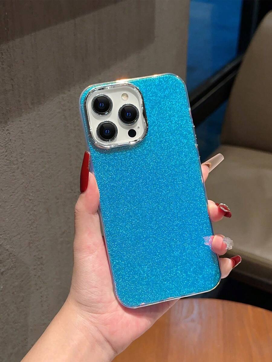 鍍銀雷射閃光細紋亮粉手機保護殼,適用於 Iphone - 彩色 - 查看 1