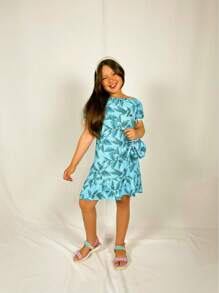 Young Girls Dresses - Blue - View 2