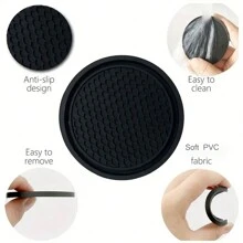 2件黑色pp材質網狀圖案,簡約汽車水杯杯墊,通用防滑杯架嵌入式裝飾杯墊,汽車內飾配件,水杯瓶架防滑墊軟橡膠內飾汽車造型配件,適用於車內水杯儲物盒,收納袋底部墊子方便男士、女士、大學生、計程車、公車司機防止開車時水杯打滑收納袋 - 黑色 - 查看 6