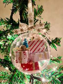 1個驚喜聖誕裝飾球,附帶隨機快遞盒裝,適用於聖誕節、生日、婚禮裝飾禮物和聖誕樹裝飾,聖誕節隨機樣式發貨 - 彩色 - 查看 9