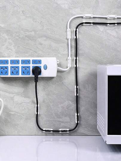 Effen Cable Tie, Moderne Wit Organizer Home view 2