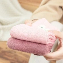 5 Pairs/set Girls' Thick Coral Velvet Rabbit Patterned Socks, Suitable For Winter, Leisure Style. Can Be Paired With Skirt And Autumn Trousers - Multicolor - View 6