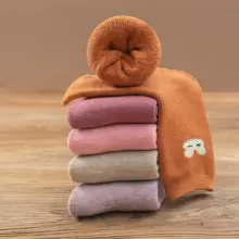 5 Pairs/set Girls' Thick Coral Velvet Rabbit Patterned Socks, Suitable For Winter, Leisure Style. Can Be Paired With Skirt And Autumn Trousers - Multicolor - View 10