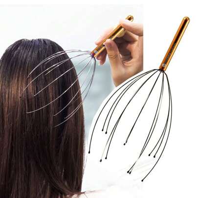 1 masajeador cabelludo, masajeador de cabeza de mano, rascador para relajación profunda, estimulación del cabello y alivio del estrés