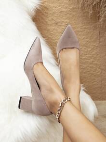 2024 Giày cao gót vải cao gót kiểu Pháp kiểu Âu Mỹ mới cho nữ, đơn giản và phong cách, thoải mái, đơn giản và thời trang, giày cao gót đế xuồng, giày lười, giày đi làm, giày công sở, giày thanh lịch, không gây mệt mỏi khi đứng lâu - Màu be - Xem 2