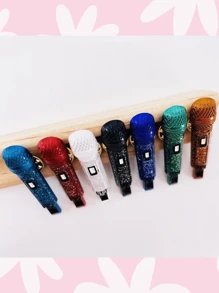 Kpop Brooch Pin - Microphone - Purple - View 2
