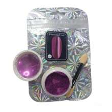 Efecto Espejo para Uñas de Polvo + Aplicador,Polvo para Decoración de Uñas con Aplicador - Rosa Fucsia - Ver 3