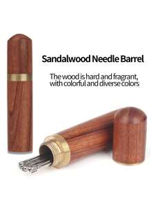 12 cái/bộ Lớn Mắt Tay Kim khâu Bộ Với 3 Kích thước , Bao gồm Trơn tru Nâu Bằng gỗ Máy chỉ kim - Nhiều màu - Xem 5