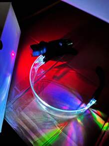 1隻赛博朋克主题深渊加农炮形状rgb流光闪光手电筒,附有可拆卸手柄和自动开关系统,非常适合舞会、夜总会、音乐会、角色扮演和科幻主题派对。 - 彩色 - 查看 6