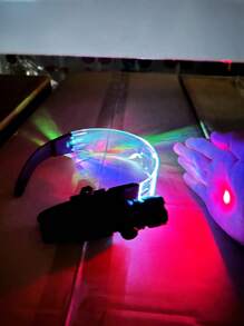 1隻赛博朋克主题深渊加农炮形状rgb流光闪光手电筒,附有可拆卸手柄和自动开关系统,非常适合舞会、夜总会、音乐会、角色扮演和科幻主题派对。 - 彩色 - 查看 4