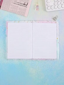 Random Color Macaron Style Plush Notebook A4 Size Journal For Students, Gift & Reward - Multicolor - View 3