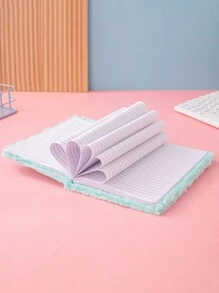 Random Color Macaron Style Plush Notebook A4 Size Journal For Students, Gift & Reward - Multicolor - View 4