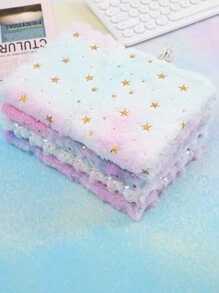 Random Color Macaron Style Plush Notebook A4 Size Journal For Students, Gift & Reward - Multicolor - View 2