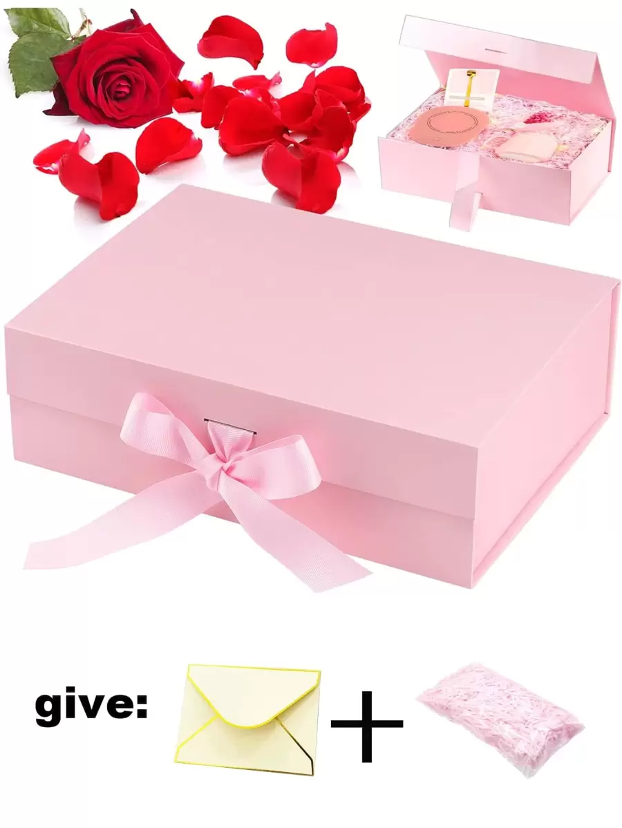 1pc Folding Gift Box, Gift Packaging Box, Suitable For Saudi National Day, Universal Festival Gift Box For Family And Friends, - Pink - View 1