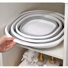 1pc Pink + White Square Folding Washbasin - Pink - View 9