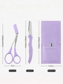 Eyebrow Grooming Kit With Professional Slanted Eyebrow Tweezer, Beauty Scissors With Comb And Eyebrow Razor Kit - For Shaping & Trimming Eyebrow,Makeup,Cheap,Room Decor,Vanity,Travel,Bedroom,Makeup Accessories