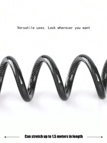 1pc Bicycle Mini Password Lock Portable Helmet Lock Durable Steel Wire Lock Mountain Bike Frame Lock Bicycle Accessories - Black - View 4