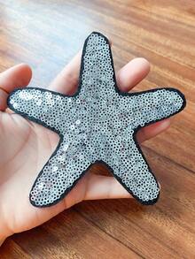 1pc Women's Starfish Embroidered Patch - Grey - View 4
