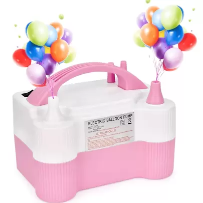 Bomba de Globo de Aire eléctrica, Inflador de Globos con Bomba de Aire de Doble Boquilla Portátil, Soplador de Globos, Inflar Profesional para Decoración, Fiesta
