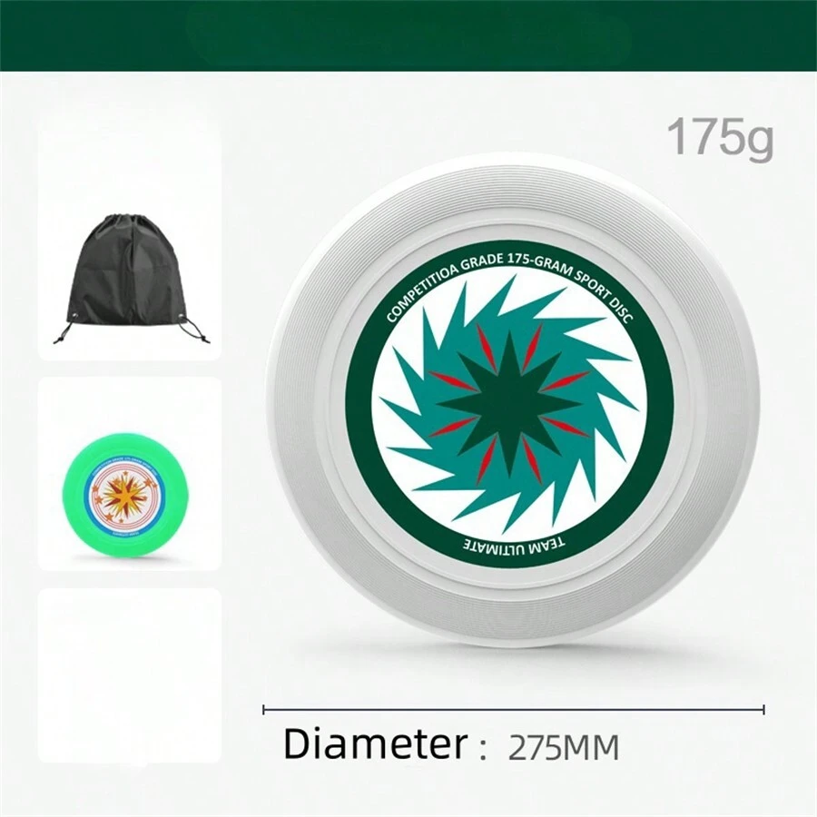 1pc 175g Game Toy, Glow In The Dark Flying Disc - Green - View 1