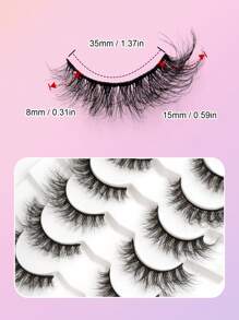 Asiteo Natural False Eyelashes 7 Pairs Natural Long Crisscross Faux Mink Lashes Natural Look  False Eyelashes